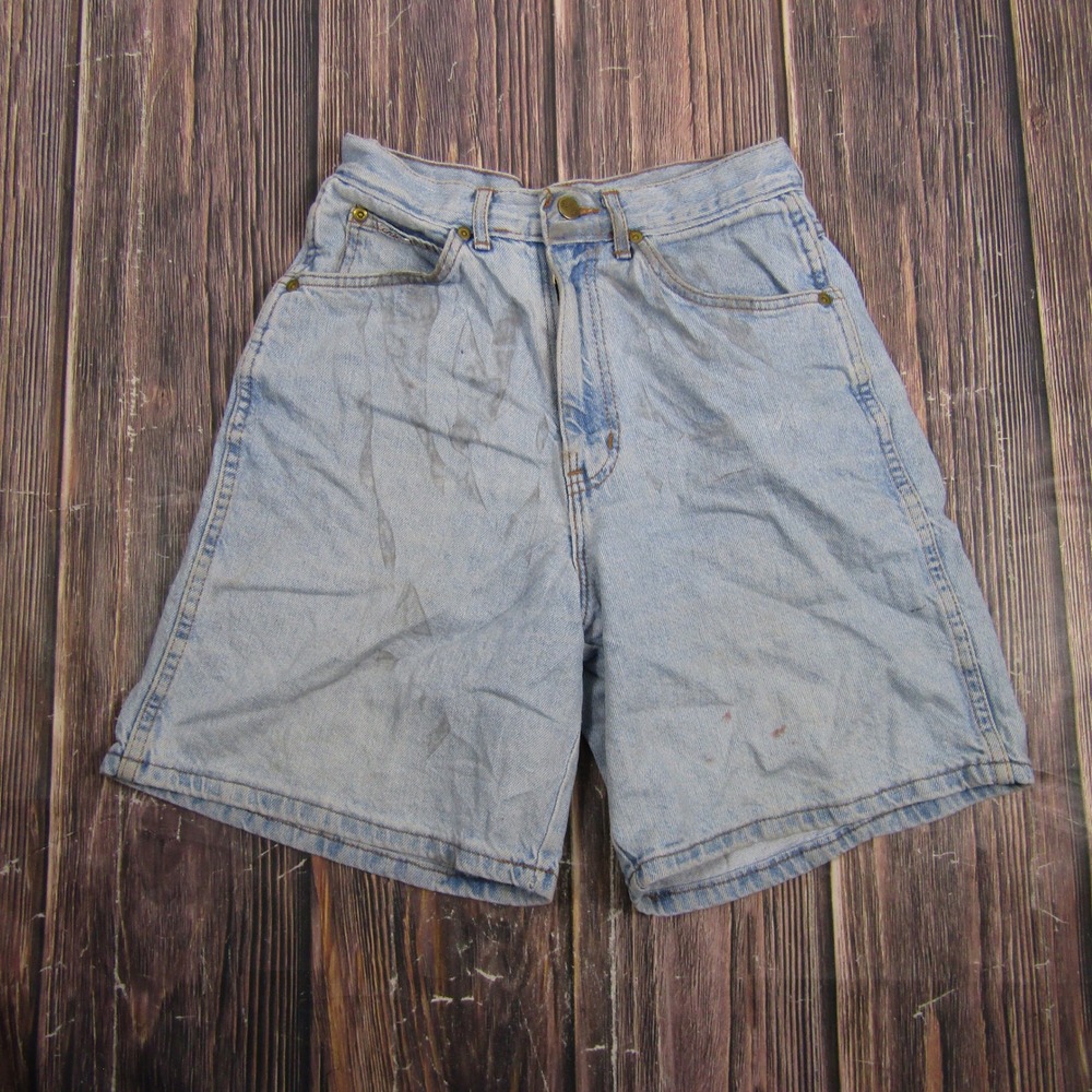 Chic Denim Shorts Men 26 Light Wash Vintage High Waisted Cotton 90s